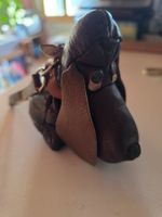 Vintage Leder Schlüssel Anhänger Hund Klassiker
