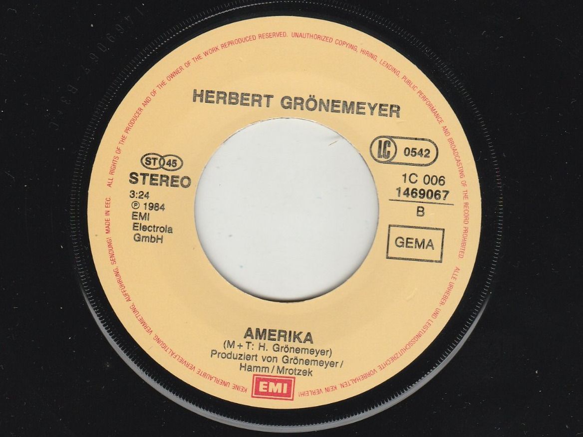 Dischi in vinile: Herbert Grönemeyer - Männer 7" Vinyl 1984 – Usato da Tübach venduto da JamesStone 5