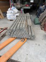 Rundpfosten mit Spitze grau 200 cm Durchmesser 8 cm