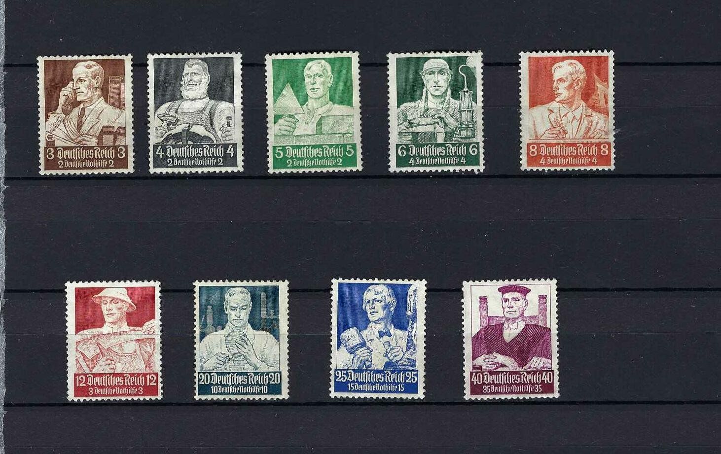 Tutti i francobolli: DR 1934 Berufsstände 556 - 564 ** – Nuovo e nell'imballaggio originale da Altstätten SG venduto da euro010
