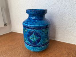 Vase Bitossi Rimini Blu von Aldo Londi Vintage