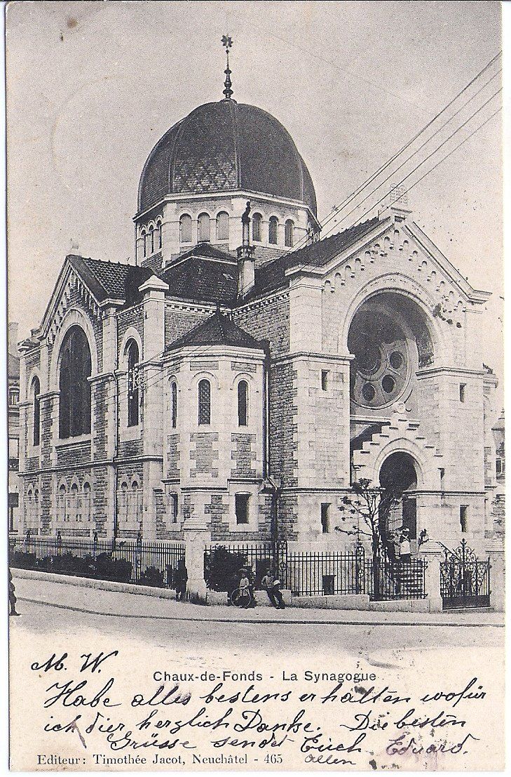Cartes postales: LA CHAUX - de- FONDS, la Synagogue – D'occasion à Les Verrières par Scampi0