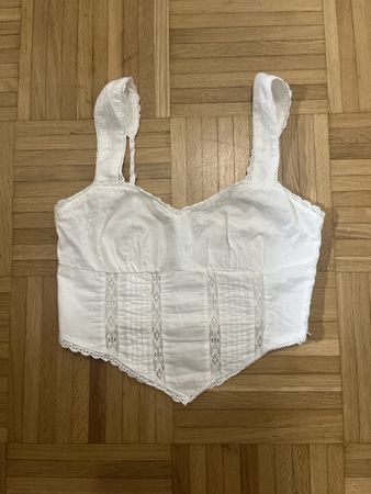 Bershka Top, Weiss, Grösse S