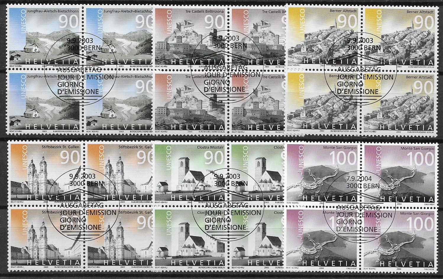 2003-2004: UNESCO Viererblock Serie Nr.1096-00 /1137 ET (Gebraucht) in