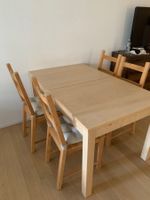 Table repas extensible en bois clair 4-6 personnes 59 car...