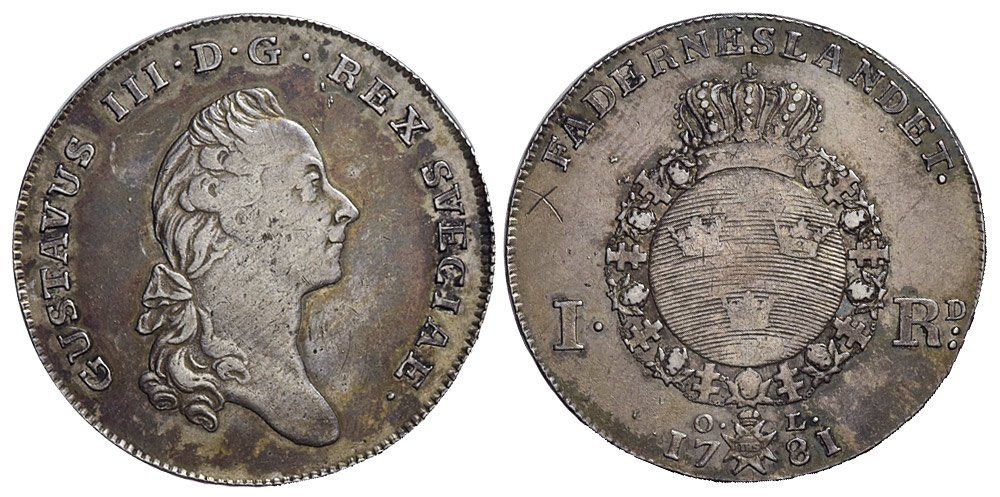 Tutti le monete: Schweden, Riksdaler 1781 – Usato da Chiasso venduto da Novamarketing