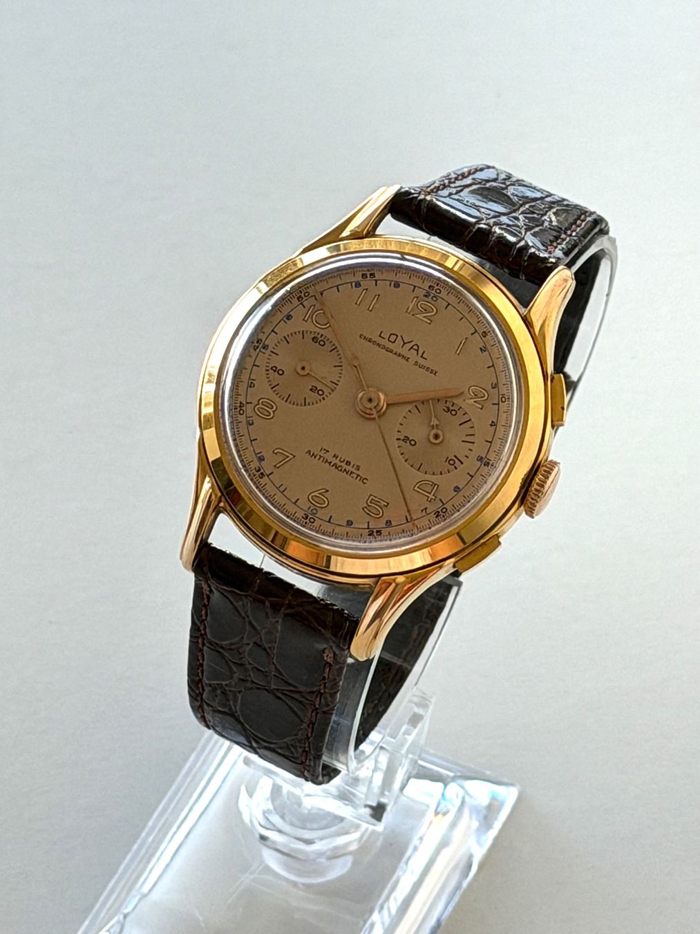 Swiss Orologi: Chronograph Loyal 17 Rubis Antimagnetic Herren – Difettoso da Winterthur venduto da senn-ismaili 1