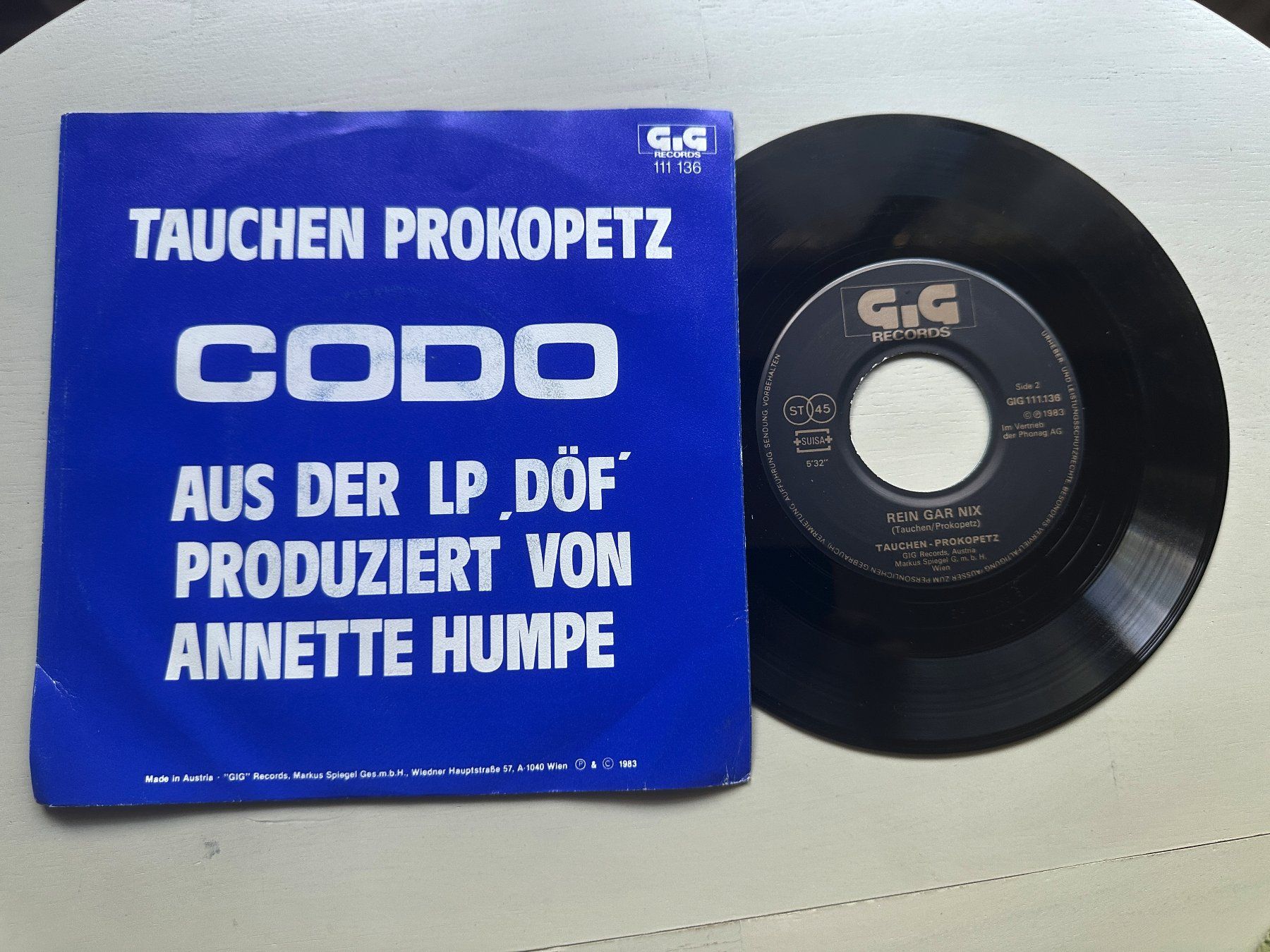 Dischi in vinile: TAUCHEN PROKOPETZ DÖF Kult Single Codo düse Sauseschritt PS3 – Usato da Basel venduto da Partridge 1