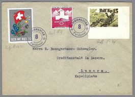 II WK 3 MILITÄRMARKEN, DABEI RADF. KP. Wi.42, KW 75.-, BRIEF