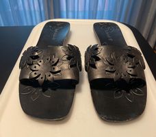 Schwarze Timberland Blumen-Ledersandalen Gr. 41 für Damen