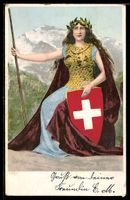 AK Schweiz, Helvetia mit Wappen