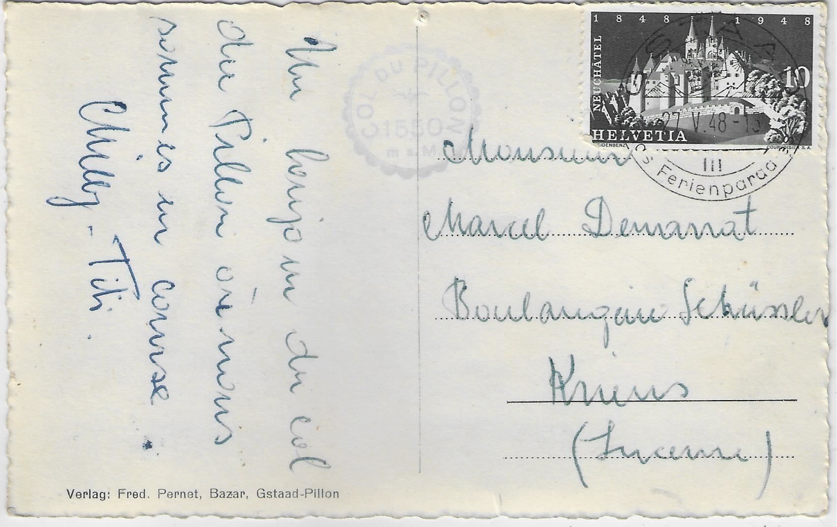 Cartes postales: Col du Pillon - animee belebt - Bus Car – Antique à Ettingen par Kartenplanet 1