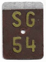Velonummer St. Gallen SG 54