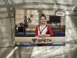 Autogrammkarte Emelie Petz mit Unterschrift Turnerin DTB