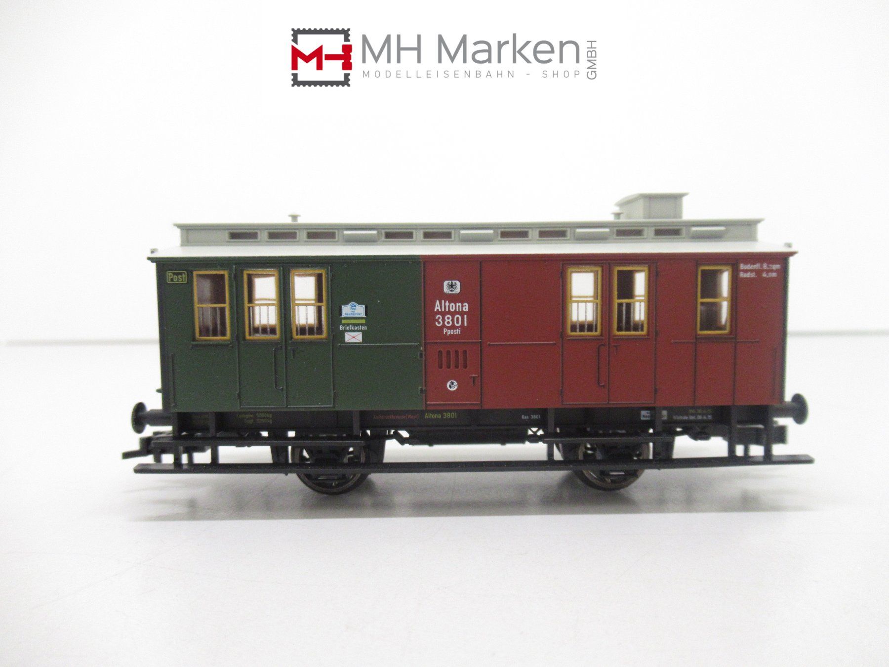 Fleischmann Modelleisenbahnen: Fleischmann 5850 Oldtimer-Bahnpostwagen Preussen AC WS H0 – Gebraucht aus Basel von mhmarken