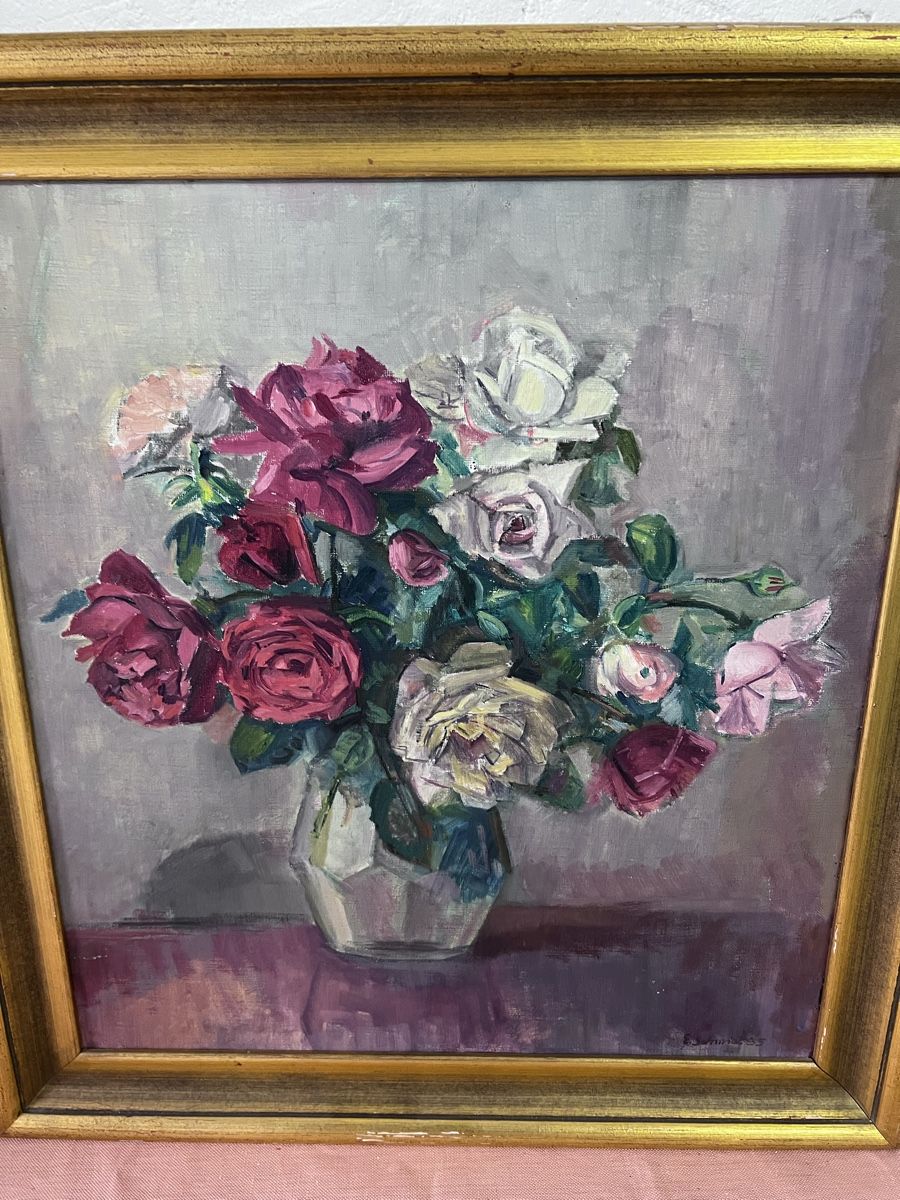 Gemälde: Ölgemälde Blumenstrauss E. Schmidt 1955 (13) – Gebraucht aus Glattfelden von brockischweiz 2