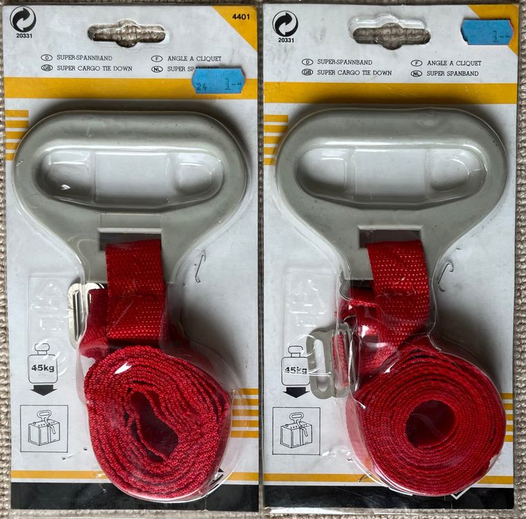 12x Gepäckspanngurte Mit Ratschenschnalle - 25mm Breit, 250kg Tragkraft