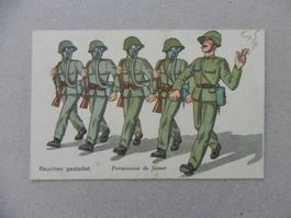 CH Humor Motiv Karte Miltär Rueblikarte Bären Katzen ca.1940
