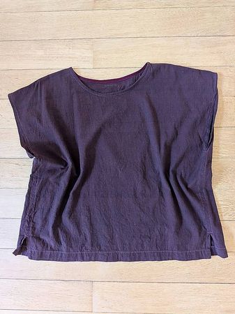 Sommertop Baumwolle Gr. XL dunkelrot