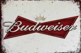 Budweiser Blechschild Bier Anheuser Busch Budvar Light Beer