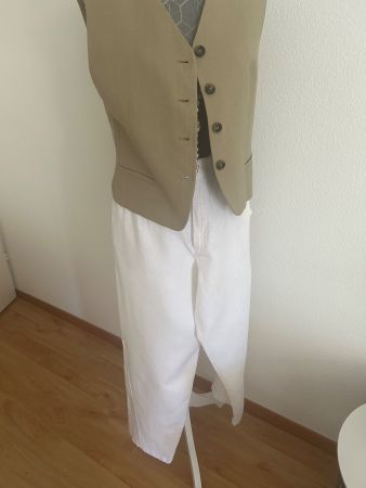 New Zara Hose  aus leinen Weiss S