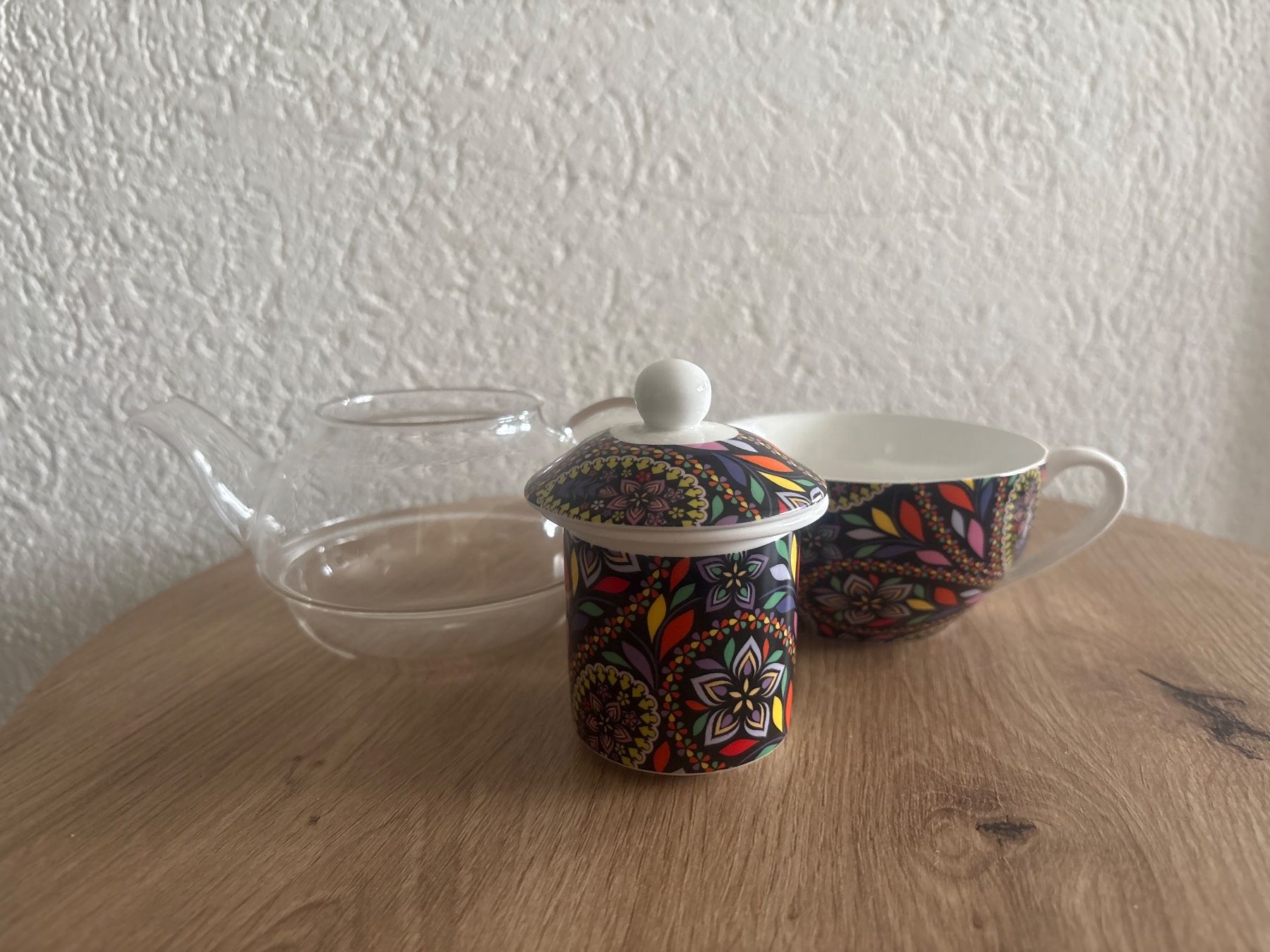 Teekannen: Teekanne mit Tasse und Teesieb – Gebraucht aus Aarwangen von kah_79t5 2
