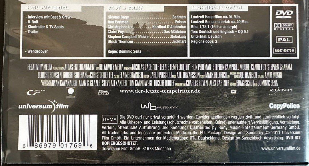 Tutti i DVDs: Nicolas Cage - Schatzjäger Doppelpack & Letzter Tempelritter – Usato da Beringen venduto da Mantafisch1 2