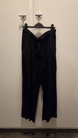 Wideleg luftige Hosen, schwarz, M/38