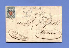 Schöner Rayonbrief von Bremgarten nach Aarau