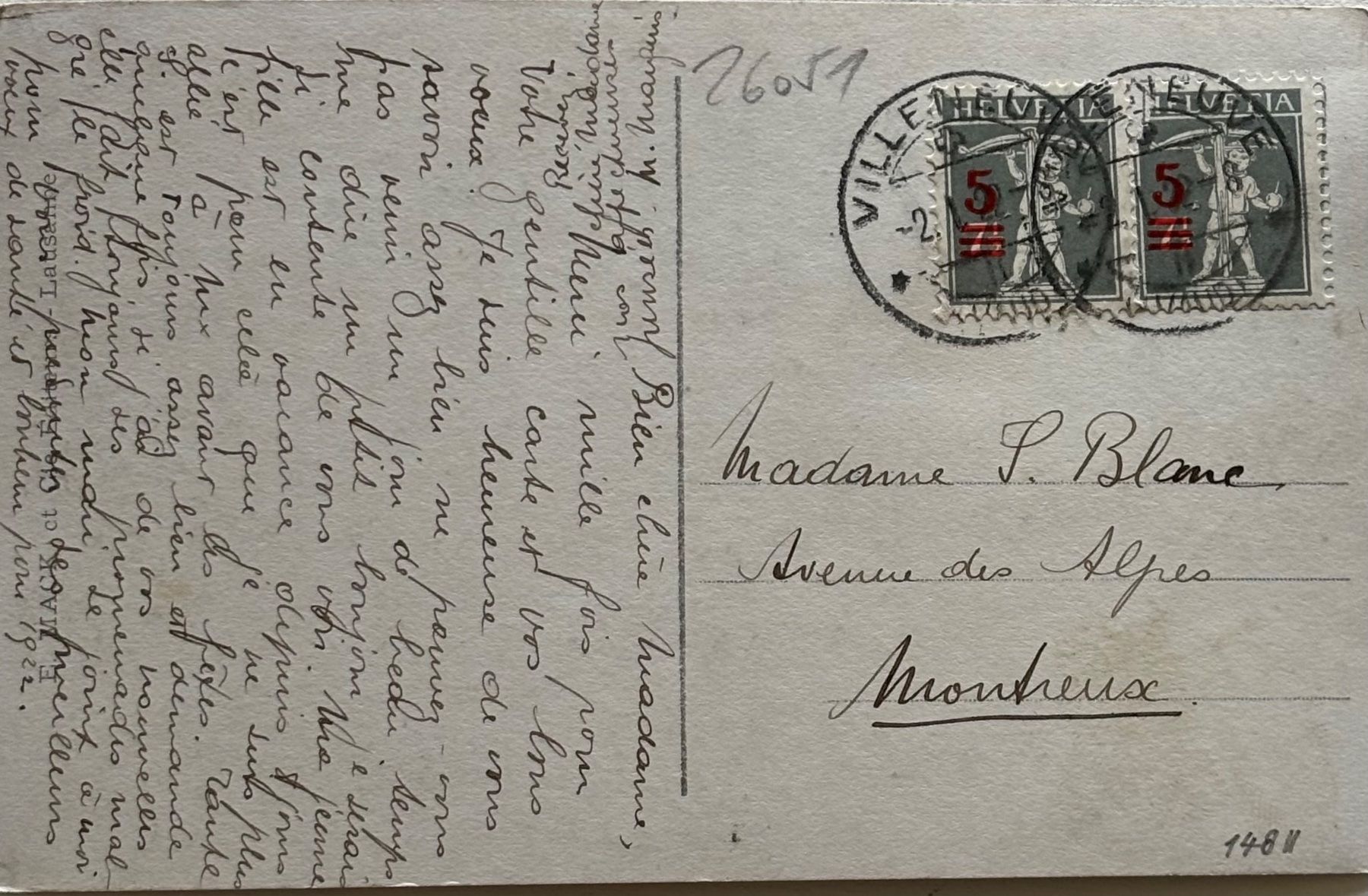 Cartoline postali: Caux, Heureuse Année, Neujahr, Philatelie – Usato da Frauenfeld venduto da Merk52 1