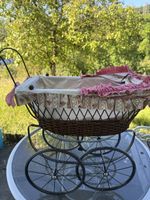 Vintage Wicker Doll Pram, Antique Style, Excellent Cond.