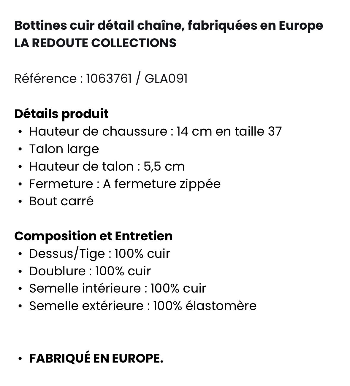 La Redoute Scarpe da donna: Bottines noires neuves en cuir p.39 – Nuovo e nell'imballaggio originale da Sion venduto da DayJenn 5