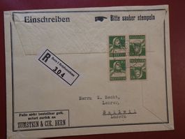 22.XII.32., 2 KEHRDRUCKMARKEN TELL ZUMSTEIN BRIEFMARKEN BERN