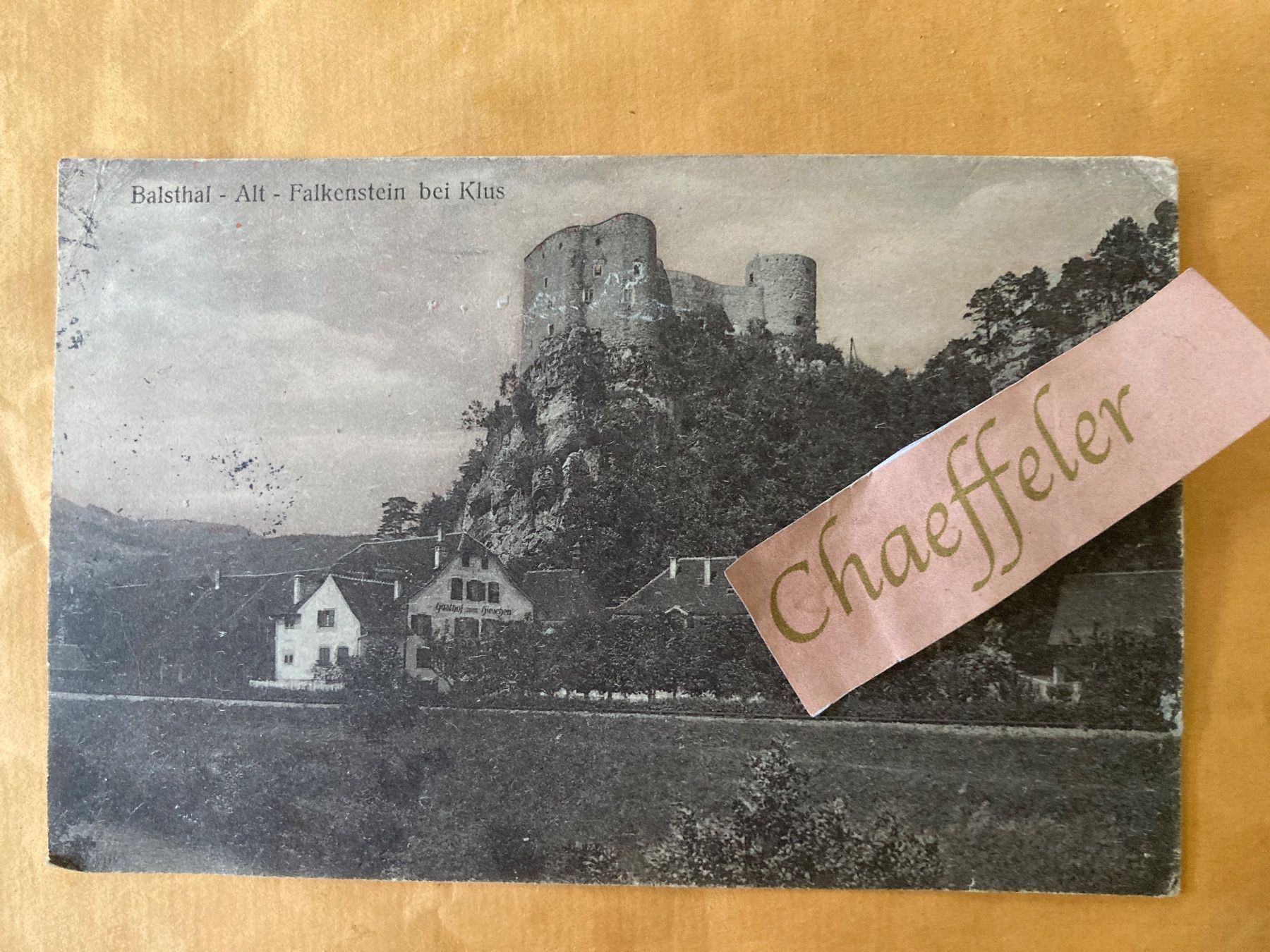 Cartoline postali: 1925 Balstal - Alt - Falkenstein bei – Usato da Zürich venduto da Chaeffeler