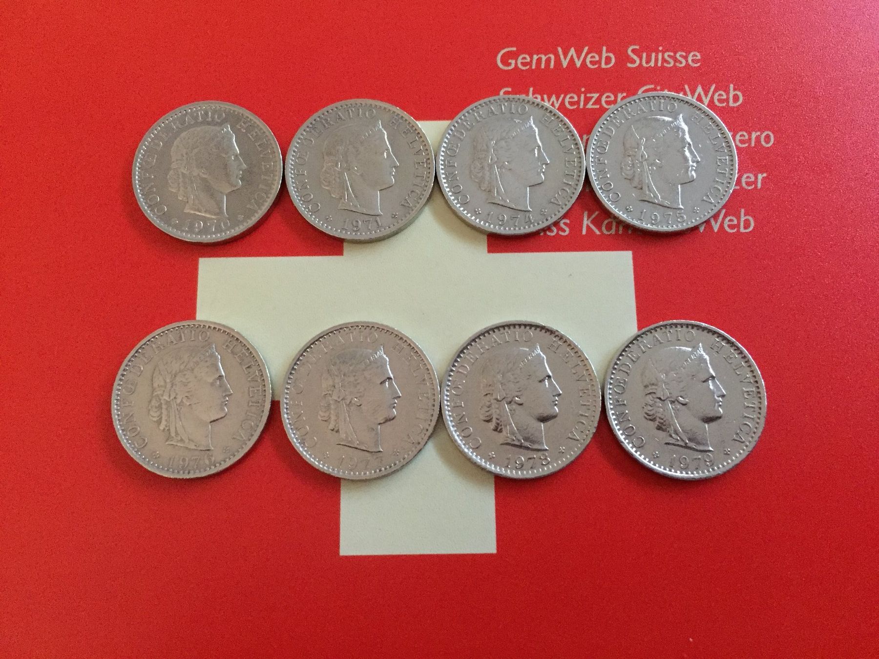 Tutti le monete: 20 Rappen 1970 -79 komplett – Usato da Elsau venduto da herbybay 3