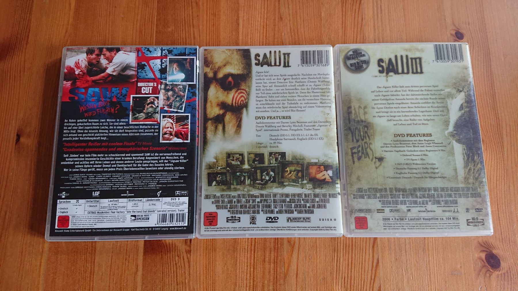 Alle DVDs: SAW 1 bis 7 auf DVD – Gebraucht aus Wilderswil von Exebub 2