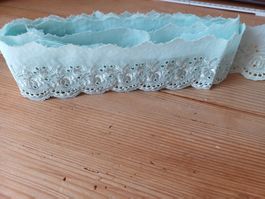 Spitzenband Spitze Spitzenborte Baumwolle hellblau 167 cm