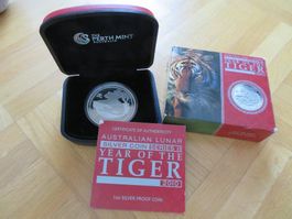 1 Unze Münze Lunar II Tiger 2010 - PP Qualität