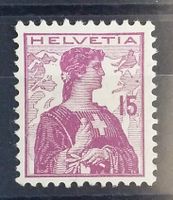 1943) 123, Helvetia Brustbild postfrisch Kt 125.-