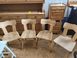 Holzstühle 4er Set Landhausstil aufzuarbeiten (A12)