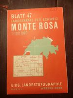 Alte schweizer Landkarte Blatt 47 Monte Rosa 1:100'000