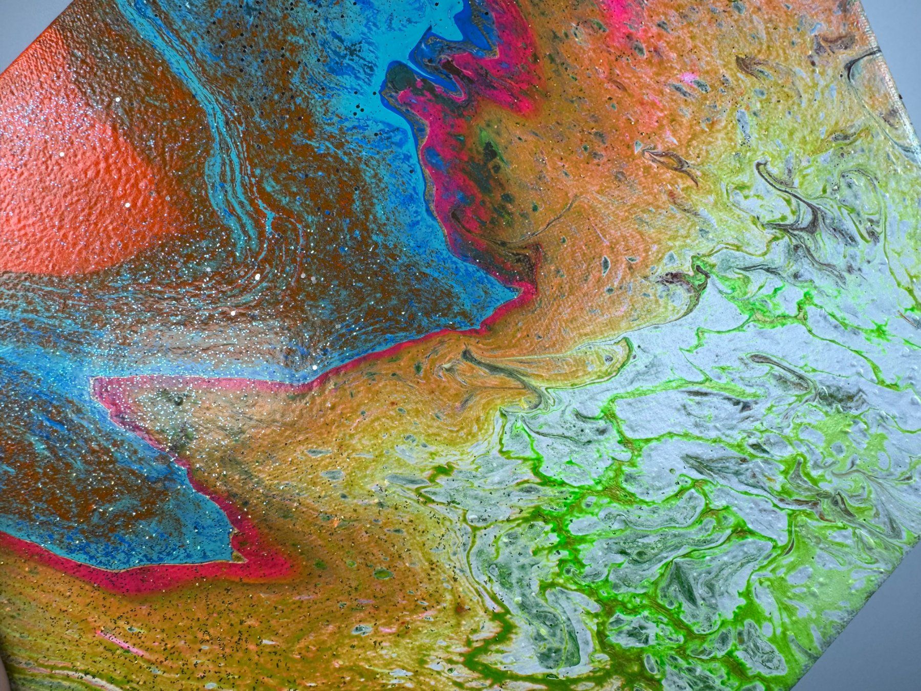 Dipinti: Acryl-Flüssigmalerei, Sechseck – Usato da Schlieren venduto da MayaSheng1983 1