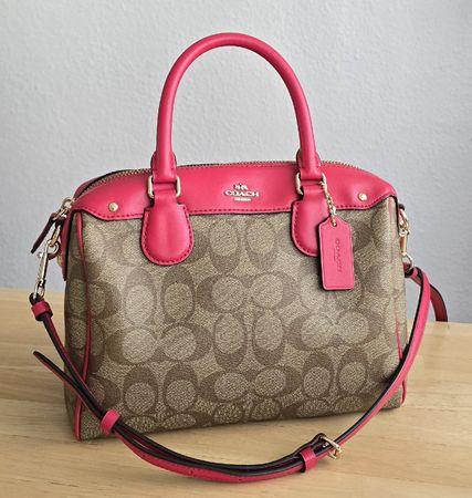Coach  Speedy Henkel/Crossbody Tasche Canvas Leder BraunPink