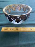 Antike kleine Glas-Schale, mit Silberrand-Verzierung