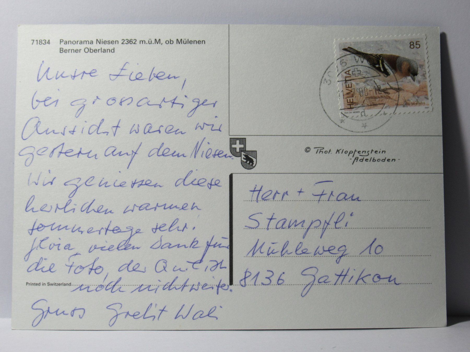 Cartoline postali: Panorama Niesen – Usato da Grenchen venduto da frechri 1