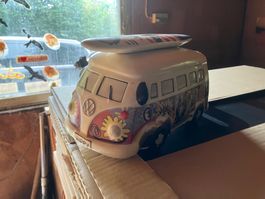 VW Bus Keramikspahrdose Hippy Design mit Surfbrett gebraucht