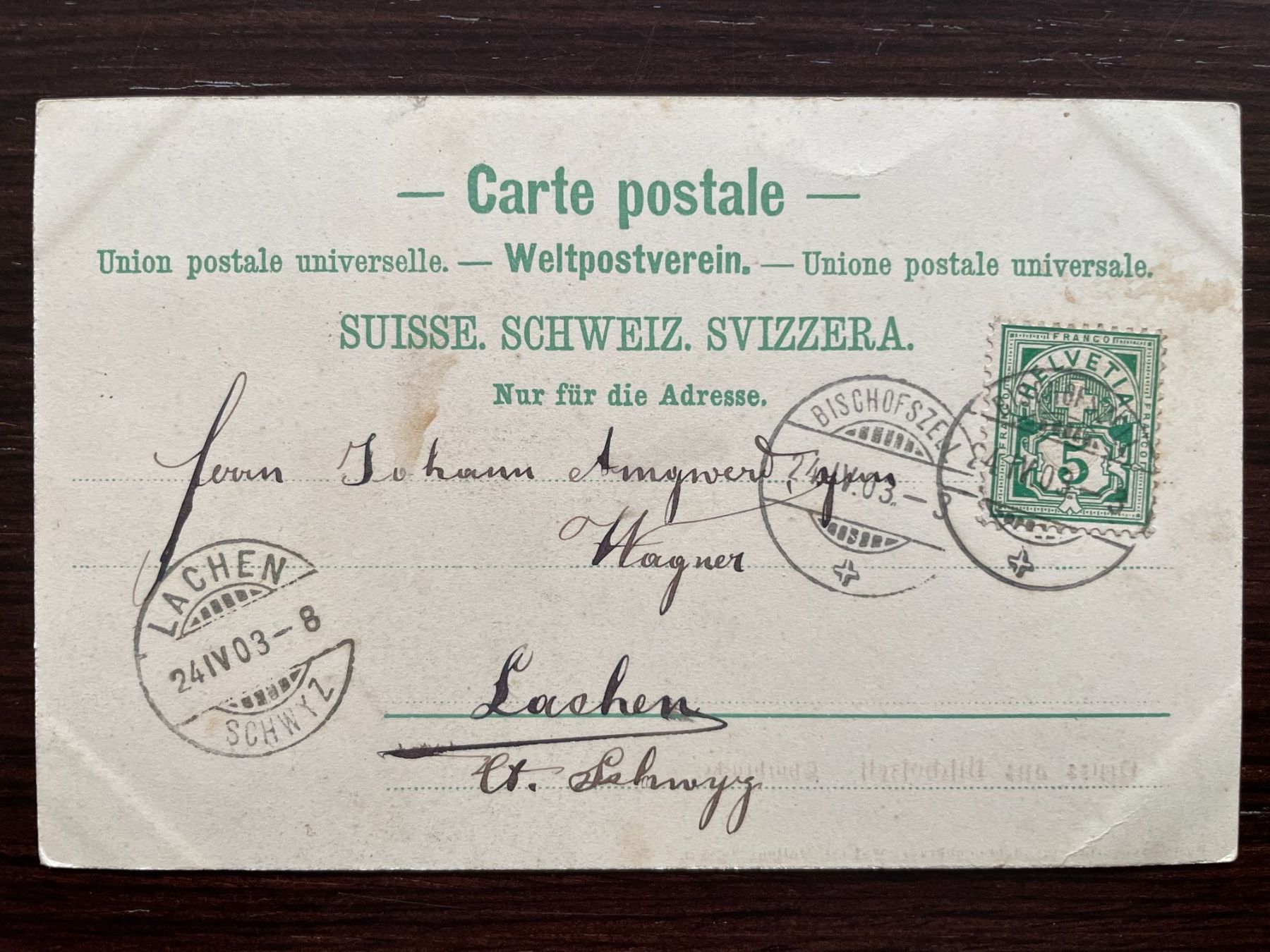 Cartoline postali: BISCHOFSZELL Thurbrücke, 3 Ansichtskarten, HOHENTANNEN – Usato da Wald ZH venduto da TLILEF 2
