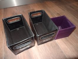 Lot de 3 boîtes de rangement, noir/violet!