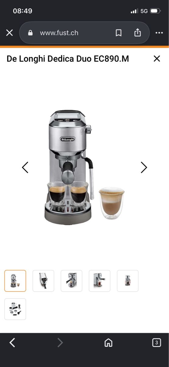 De'Longhi Machines à café & Machines à expresso: DeLonghi Dedica Duo Espressomaschine silber – D'occasion à Steffisburg par delker96