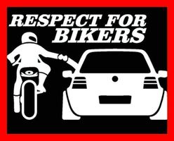 Sticker respect for Bikers Weiss White Auto Respekt Motorrad